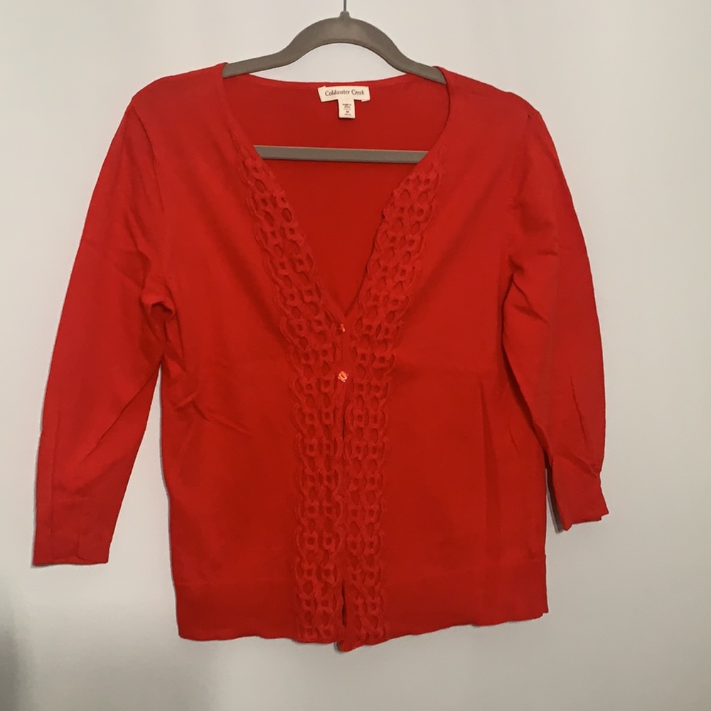 Coldwater Creek Cardigan with Woven Detail
